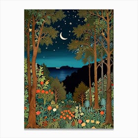 William Morris Night In The Forest 17 Canvas Print