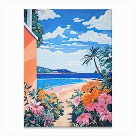 Blackpool Sands, Devon, Matisse And Rousseau Style 4 Canvas Print