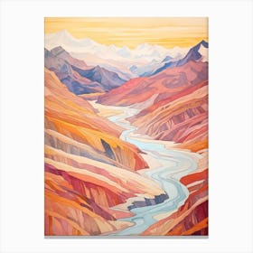 Autumn National Park Painting Aletsch Glacier Switzerland 1 Canvas Print
