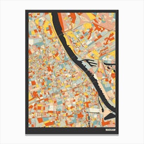 Warsaw Poland Map Canvas Print