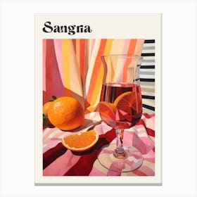 Sangria 2 Retro Cocktail Poster Canvas Print