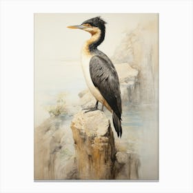 Vintage Bird Drawing Cormorant 2 Canvas Print