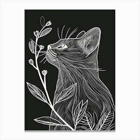 Manx Cat Minimalist Illustration 1 Canvas Print