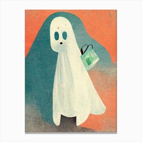 Bedsheet Ghost Back To School Canvas Print