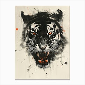 Badass Angry Tiger Ink Painting 2 Canvas Print