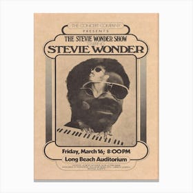 The Stevie Wonder Show Starring Stevie Wonder 1973 Poster Canvas Print