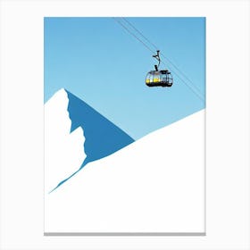 Davos, Switzerland Minimal Skiing Poster Canvas Print