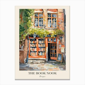 Bruges Book Nook Bookshop 1 Poster Canvas Print