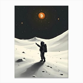 Bitcoin On The Moon Canvas Print