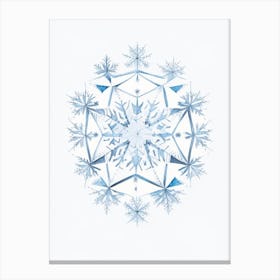 Hexagonal, Snowflakes, Pencil Illustration 2 Canvas Print
