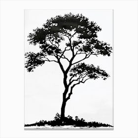 Pecan Tree Simple Geometric Nature Stencil 1 1 Canvas Print