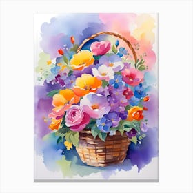 Basket Of Flowers 6 Canvas Print