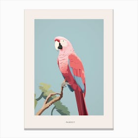 Minimalist Parrot 1 Bird Poster Canvas Print