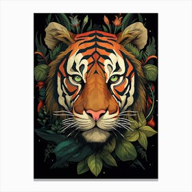 Tiger Art In Art Deco Style 1 Canvas Print