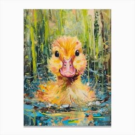 Cute Brushstrokes Ducklings 2 Canvas Print