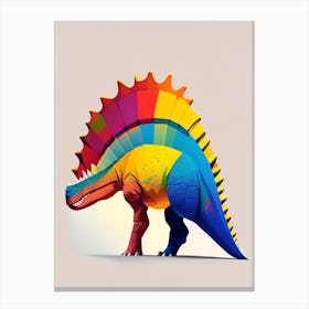 Nodosaurus Primary Colours Dinosaur Canvas Print