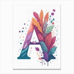 Colorful Letter A Illustration 102 Canvas Print