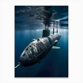 Submarine In The Ocean-Reimagined 39 Canvas Print