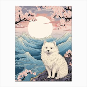 Arctic Fox Japanese Illustration 4 Canvas Print