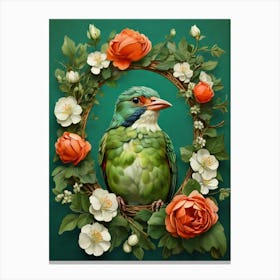 Bird In A Wreath 2 Canvas Print