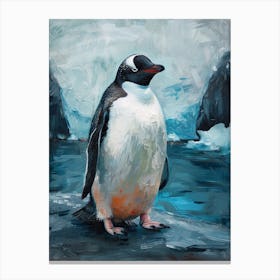 Adlie Penguin Paradise Harbor Oil Painting 3 Canvas Print