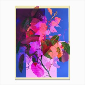 Bougainvillea 2 Neon Flower Collage Canvas Print