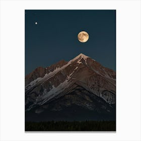 Moonrise Over The Mountains Canvas Print