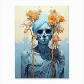 portrait of a woman illustration halloween style Canvas Print