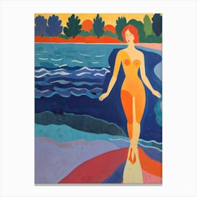 Woman On The Beach 3 Canvas Print