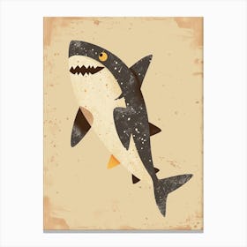 Cute Beige Tones Shark 1 Canvas Print