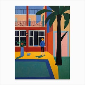 House By The Pool Canvas Print