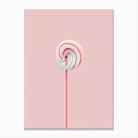 Candy Cane Lollipop Candy Sweetie Simplicity Flower Canvas Print