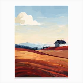 Peaceful Hilltop Home Art Serene Landscape Canvas Print