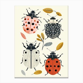 Colourful Insect Illustration Ladybug 12 Canvas Print