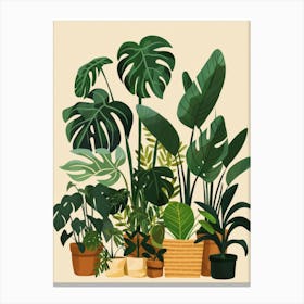 Tropical Plants In Pots 1 Canvas Print