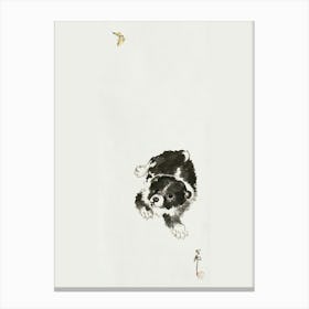 Dog And Butterfly (1887–1945), Ohara Koson Canvas Print