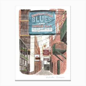 Nashville, Printer's Alley, Tennessee Canvas Print