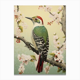 Ohara Koson Inspired Bird Painting Woodpecker 3 Canvas Print