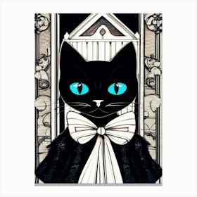 Black Cat With Blue Eyes 1,  Black Cat Collection  Canvas Print