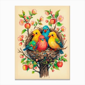 Birds In The Nest Canvas Print