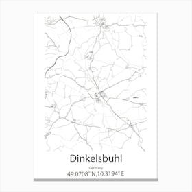 Dinkelsbuhl,Germany Minimalist Map Canvas Print