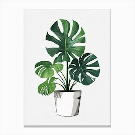 Monstera Obliqua Plant Living Room Art Print (3) Canvas Print