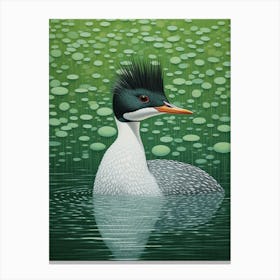 Ohara Koson Inspired Bird Painting Grebe 4 Canvas Print