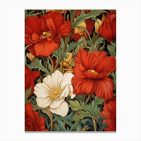 Red And White Poppy Canvas Print