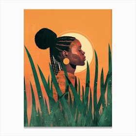 Woman In The Grass Canvas Print