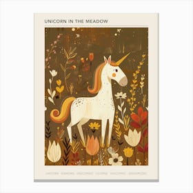 Unicorn In The Meadow Muted Pastels 2 Poster Canvas Print