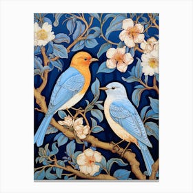 Bluebirds On A Branch Canvas Print