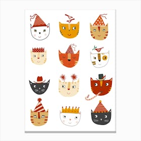 Happy Party Cats Canvas Print