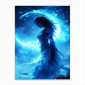 Ponder Blue - La Luna Thoughts Canvas Print