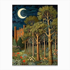 William Morris Rose Moonlight In The Woods 2 Canvas Print